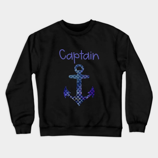 Captain Day Sailing Big Boat Anchor Crewneck Sweatshirt by at85productions